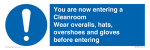 Cleanroom Wear overalls, hats, overshoes and gloves before entering